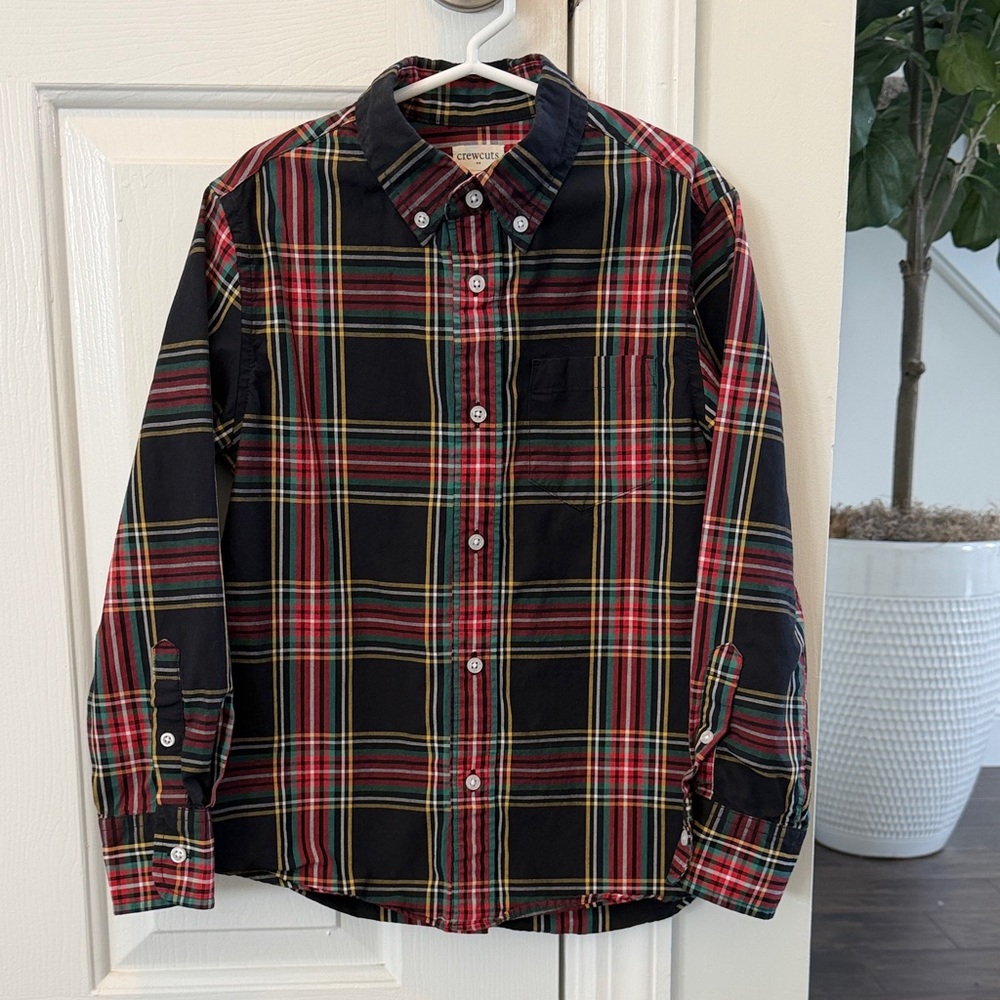 Crewcuts Boys Holiday Classic Plaid Button-Down Shirt